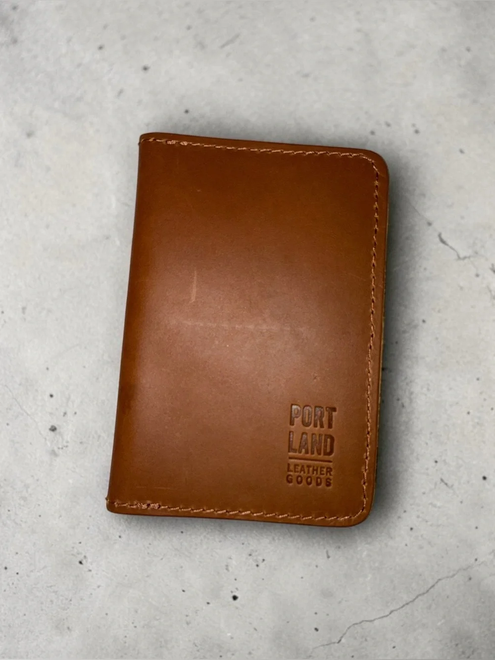 Portland Leather Honey Leather Passport/Card Holder Wallet